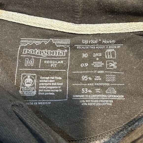 Patagonia Black Logo Uprisal Hoody Medium - Picture 3 of 5